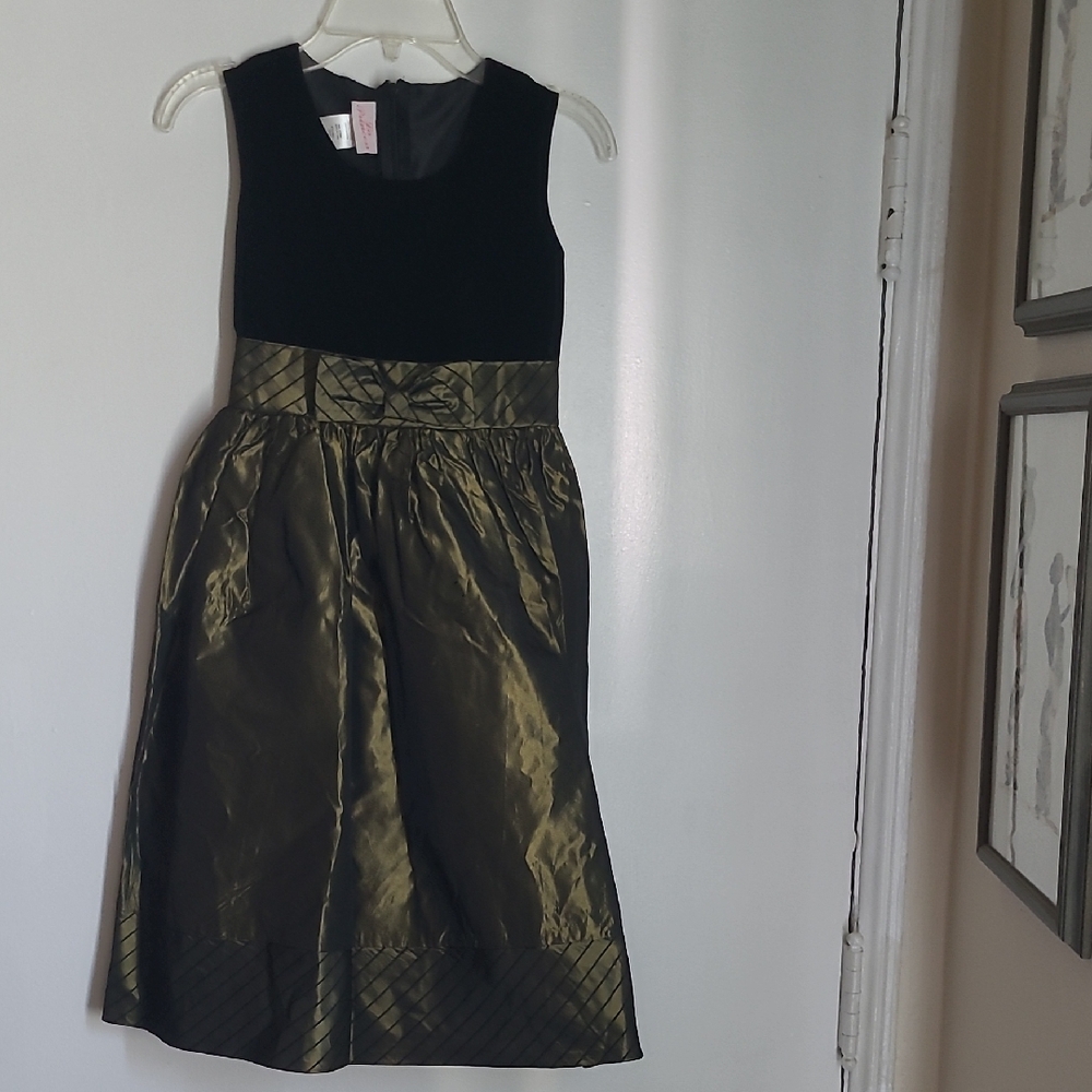 La Princess Black and Gold Formal Kids Dress